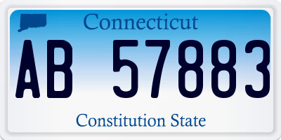 CT license plate AB57883