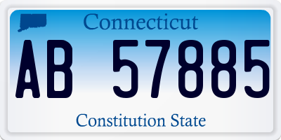 CT license plate AB57885