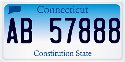 CT license plate AB57888