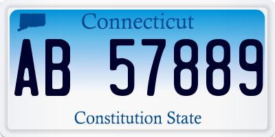 CT license plate AB57889