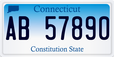 CT license plate AB57890