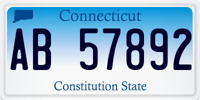 CT license plate AB57892