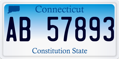 CT license plate AB57893