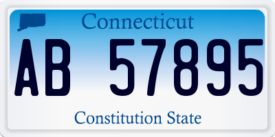 CT license plate AB57895