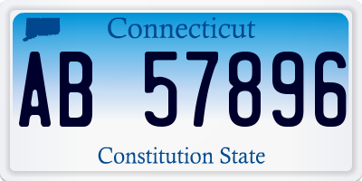 CT license plate AB57896