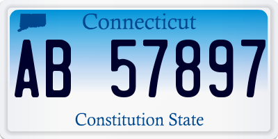 CT license plate AB57897