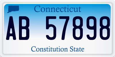 CT license plate AB57898