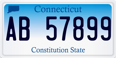 CT license plate AB57899