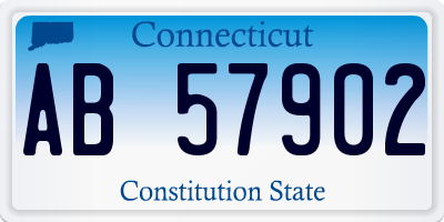 CT license plate AB57902