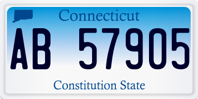 CT license plate AB57905