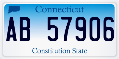 CT license plate AB57906