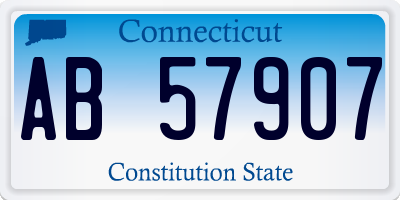 CT license plate AB57907