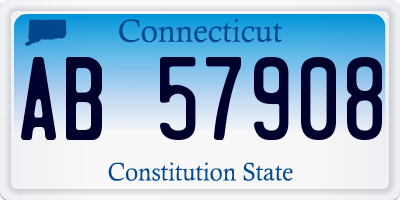 CT license plate AB57908