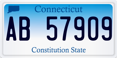 CT license plate AB57909