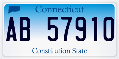 CT license plate AB57910