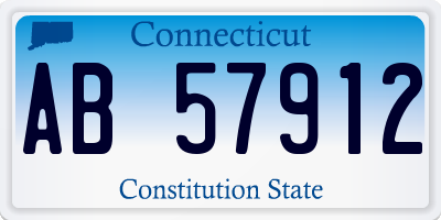 CT license plate AB57912