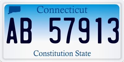 CT license plate AB57913