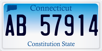 CT license plate AB57914