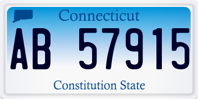 CT license plate AB57915