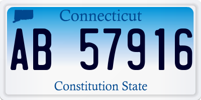 CT license plate AB57916