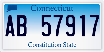 CT license plate AB57917