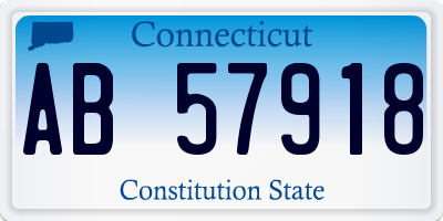 CT license plate AB57918