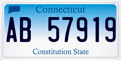 CT license plate AB57919