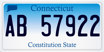 CT license plate AB57922