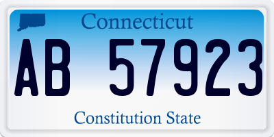 CT license plate AB57923