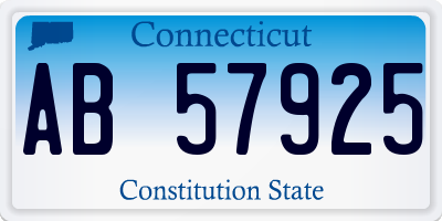 CT license plate AB57925