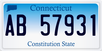 CT license plate AB57931