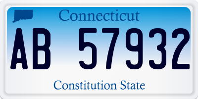 CT license plate AB57932