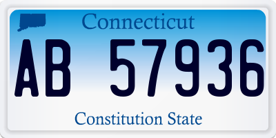 CT license plate AB57936