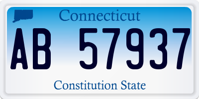 CT license plate AB57937