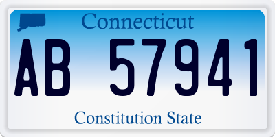 CT license plate AB57941