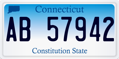 CT license plate AB57942