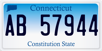 CT license plate AB57944