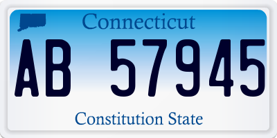 CT license plate AB57945