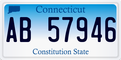 CT license plate AB57946