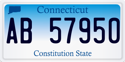 CT license plate AB57950