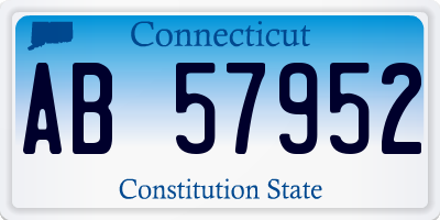 CT license plate AB57952