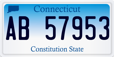 CT license plate AB57953