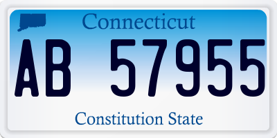 CT license plate AB57955