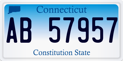 CT license plate AB57957