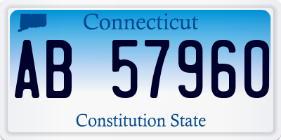 CT license plate AB57960