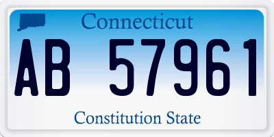 CT license plate AB57961