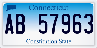 CT license plate AB57963