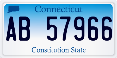 CT license plate AB57966