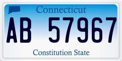 CT license plate AB57967