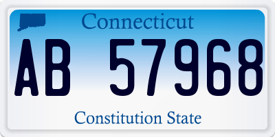 CT license plate AB57968